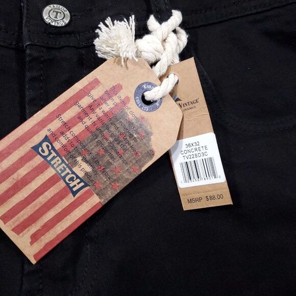 Tailor Vintage Canaan Slim Fit Stretch Black Jeans Men's Size 36 x 32 Stretch - Picture 4 of 9